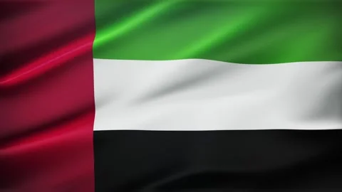 United Arab Emirates Realistic Flag Wave Motion Background Stock Footage 337119792