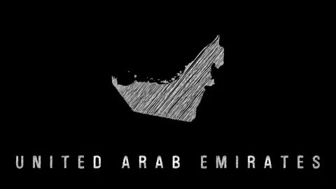 United arab emirates scribble map animation Stock Footage 329052449