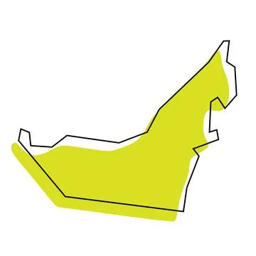 United Arab Emirates simplified vector map Stock Illustration