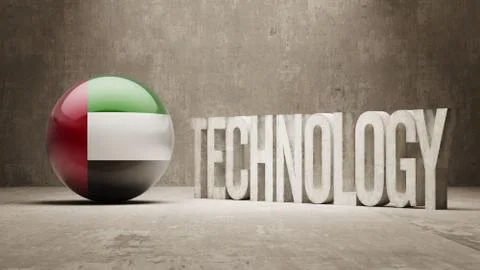 United Arab Emirates. Technology Concept. 스톡 일러스트