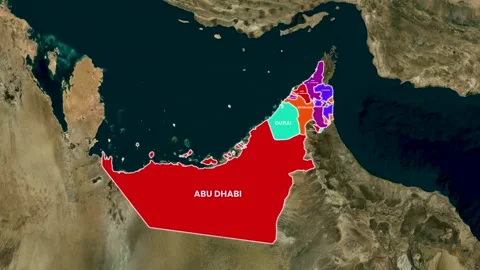 The United Arab Emirates (UAE) Highlighted Map Animation 4K Stock Footage 334380499