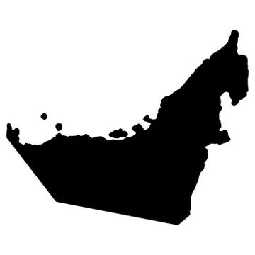United Arab Emirates UAE Map Silhouette Vector illustration Eps 10 Stock Illustration