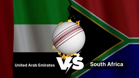 United Arab Emirates vs South Africa 4K Animated Cricket Intro Stock Footage 312148317