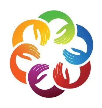United group of hands Stock Illustration