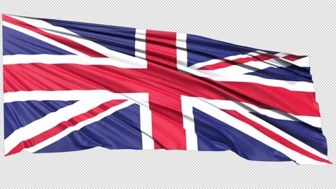 United Kindom Flag / Infinite Loop / Alpha Channel Stock Footage 164290891