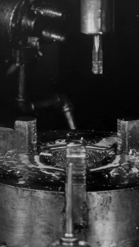 UNITED KINGDOM - 1917 - A Howitzer shell's driver holes are tapped for holding Stock Footage 340327852