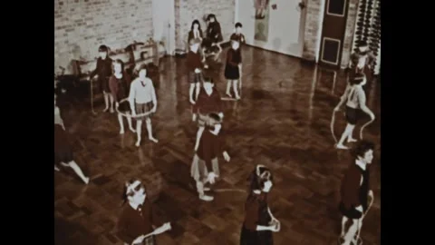 UNITED KINGDOM - 1967 - Elementary school children learn the same basic Stock Footage 340658860