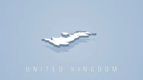 United kingdom 3d map rotating animation Stock Footage 329053288