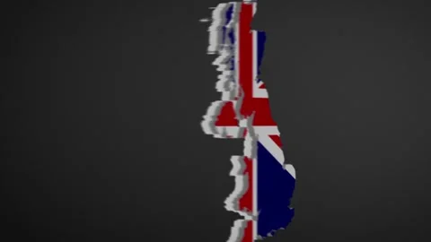 United Kingdom Border Map Intro Animation Stock Footage 205745485