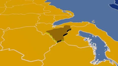 United Kingdom - Castlereagh extruded on solid map Stock Illustration
