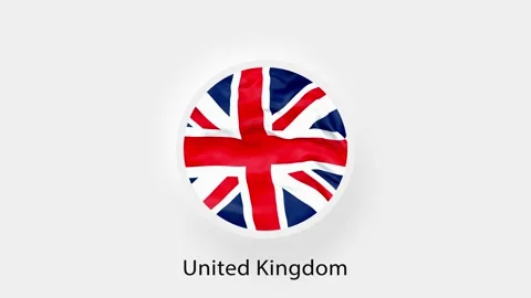 United Kingdom Circular Flag Loop. Animated national flag of United Kingdom Stock Footage 164267892