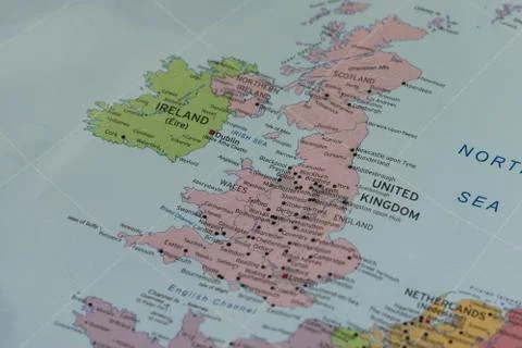 United kIngdom closeup map. Stock Photos