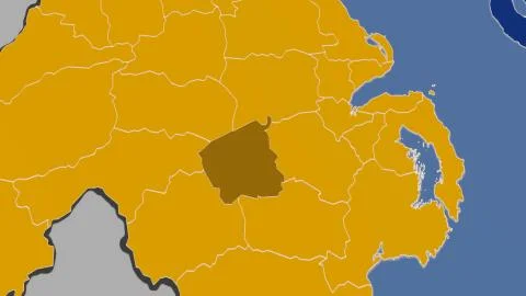 United Kingdom - Craigavon outlined on solid map Illustrazione stock