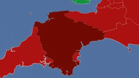 United Kingdom - Devon outlined on solid map Stock Illustration