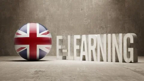 United Kingdom. E-Learning  Concept イラスト素材