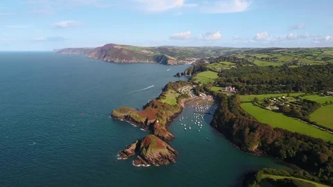 United Kingdom, Exmoor, Devon, North Devon coast, coastline at Watermouth Bay Stock Footage 80618086