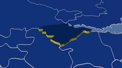 United Kingdom - Falkirk extruded on solid map Illustrazione stock