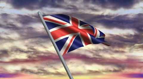 United Kingdom Flag Animation Stock Footage 40082296