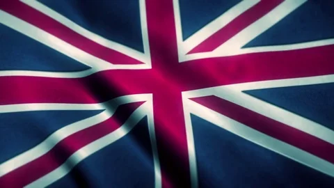 United Kingdom Flag Blowing in the Wind Video stock 76091371