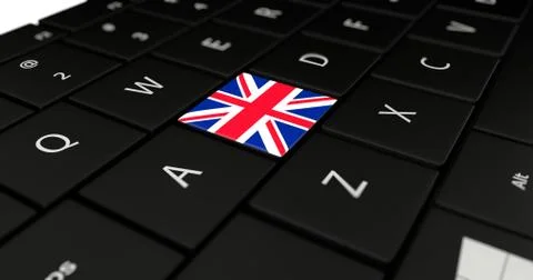 United Kingdom flag button  Stock Illustration