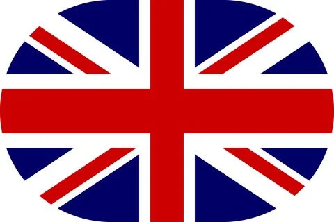 United Kingdom flag in flat oval design Illustrazione stock