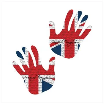 United kingdom flag hand vector illustration 스톡 일러스트