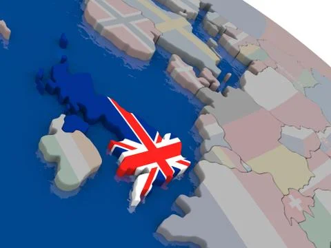 United Kingdom with flag Stock Illustration
