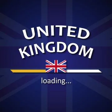 United Kingdom flag loading bar - tourism banner for travel agencies Stock Illustration