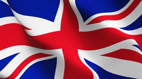 United Kingdom flag loop waving on wind. Stock Footage 119268835