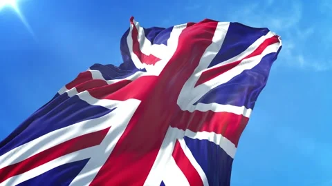United Kingdom Flag Low Angle View Stock Footage 295700651