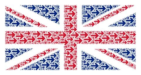 United Kingdom Flag Pattern of Right Arrow Icons Stockillustratie