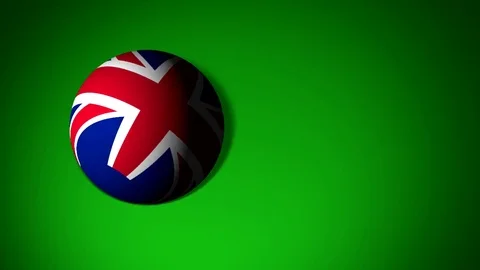 United Kingdom flag in the shape of a ball to roll Stock Footage 75429020