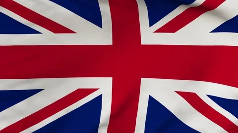 The United Kingdom flag waving in the wind Stock Footage 80216962