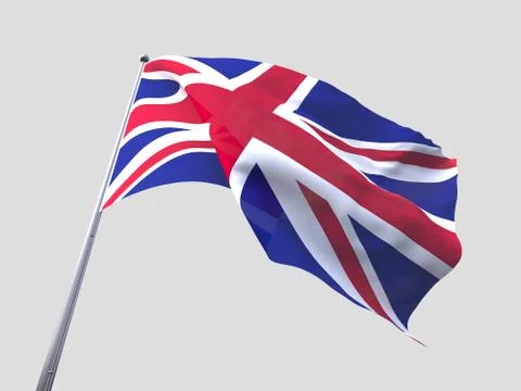 United Kingdom flying flag isolate on white background Stock Illustration