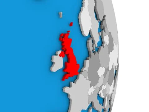 United Kingdom on globe Stock Illustration