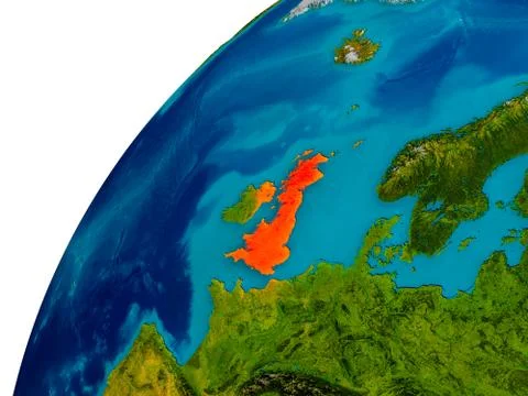 United Kingdom on globe Stock Illustration