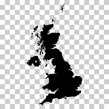 The United Kingdom of Great Britain and Northern Ireland map, detailed web ve Stock Illustration