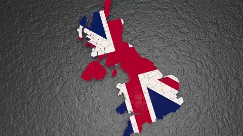 United Kingdom map 3d. 3d map of the united kingdom. UK map 3d. Stock Footage 229371611