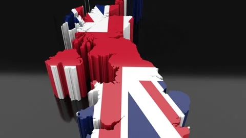United kingdom map on black background animation Stock Footage 164871910