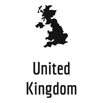 United Kingdom map in black vector simple Stock Illustration