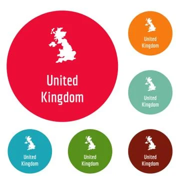 United Kingdom map in black vector simple Stock Illustration