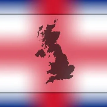 United Kingdom map on blurred background. Vector silhouette of England. Stock Illustration