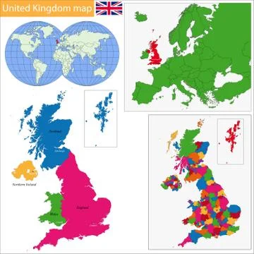 United Kingdom map Stock Illustration