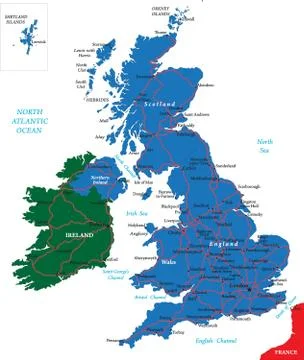 United Kingdom map Stock Illustration