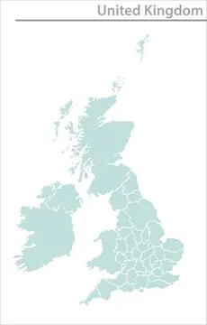 United Kingdom map illustration vector detailed United Kingdom map with state Stock Illustration