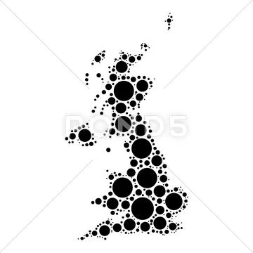 United Kingdom map mosaic of circles Stock Illustration