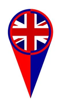 United Kingdom Map Pointer Location Flag Stock Illustration