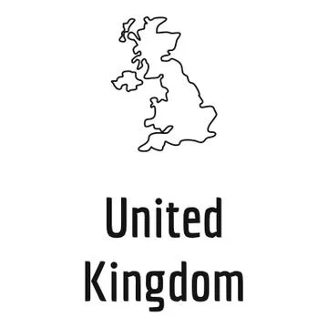 United Kingdom map thin line vector simple Stock Illustration