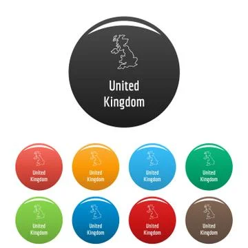 United Kingdom map thin line vector simple Stock Illustration