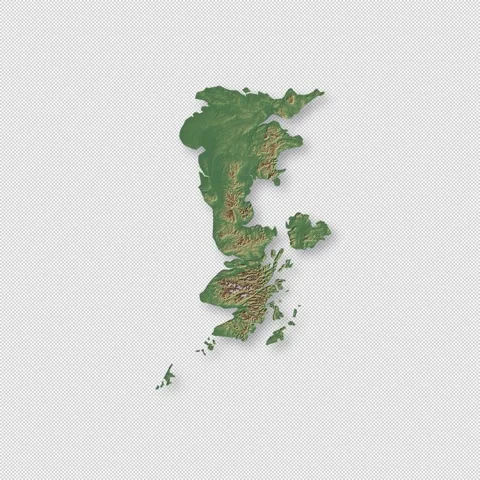 United Kingdom Rotating 3D Relief Map Seamless Loop, Alpha Channel 4K Stock Footage 340697551